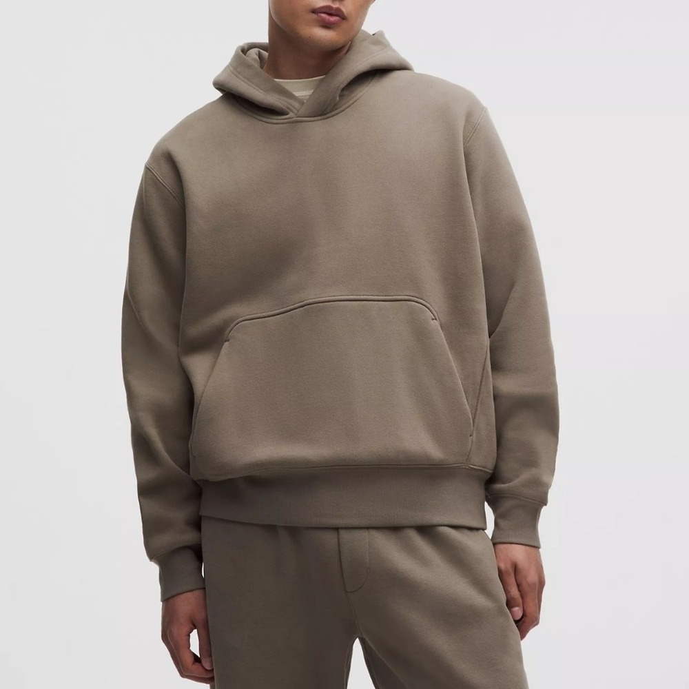 Lululemon Steady State Superloft Hoodie Mens Medium Nomad Brown Pullover LM3ERZS